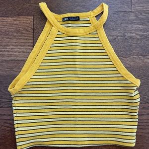 Halter striped crop top from Zara